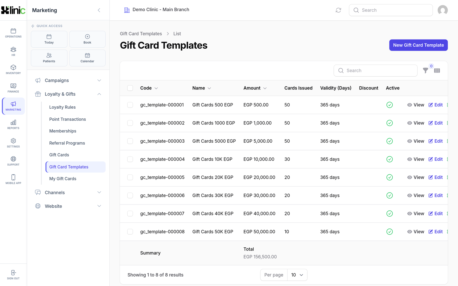 Gift card templates.